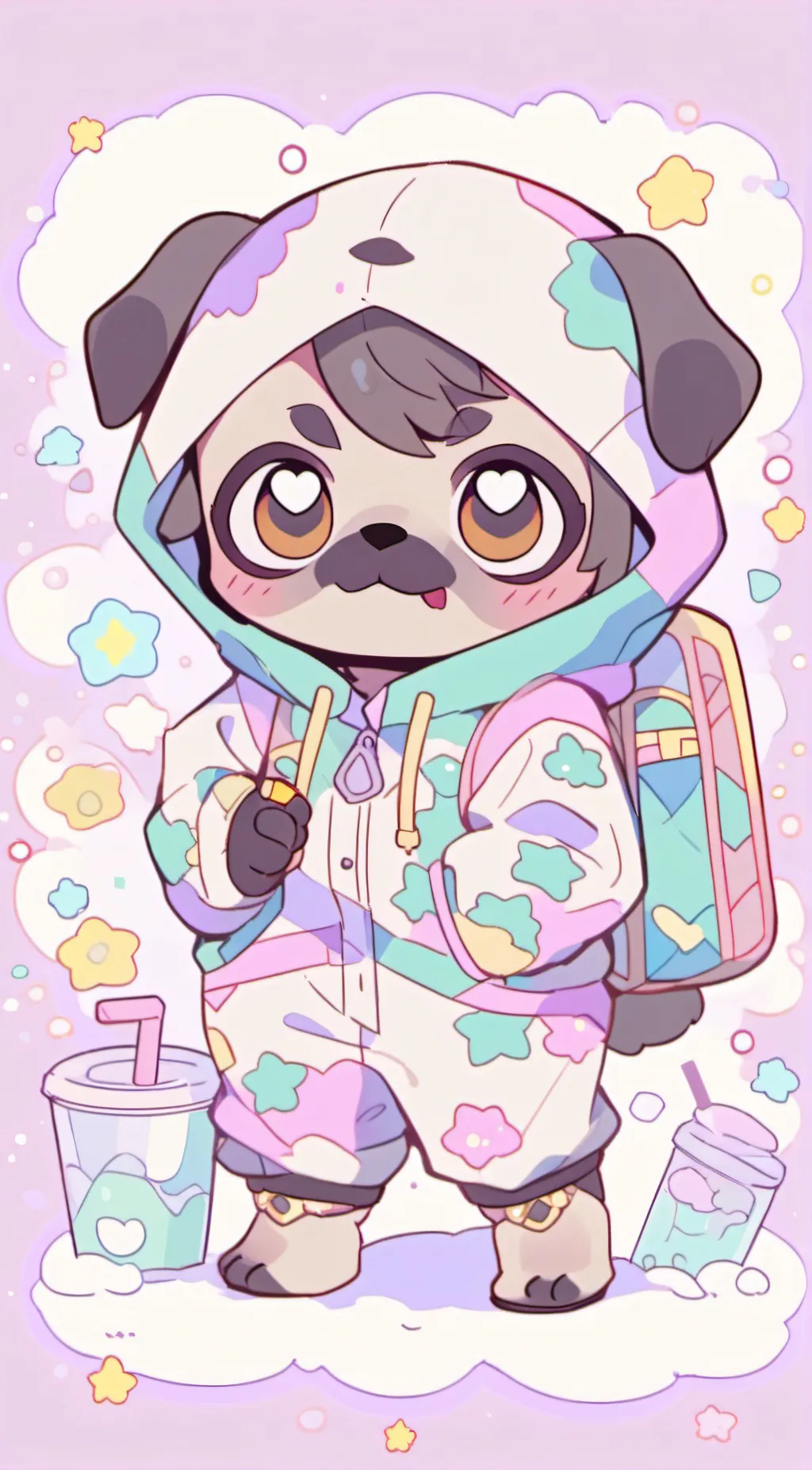 ai character: pj pug a piller background