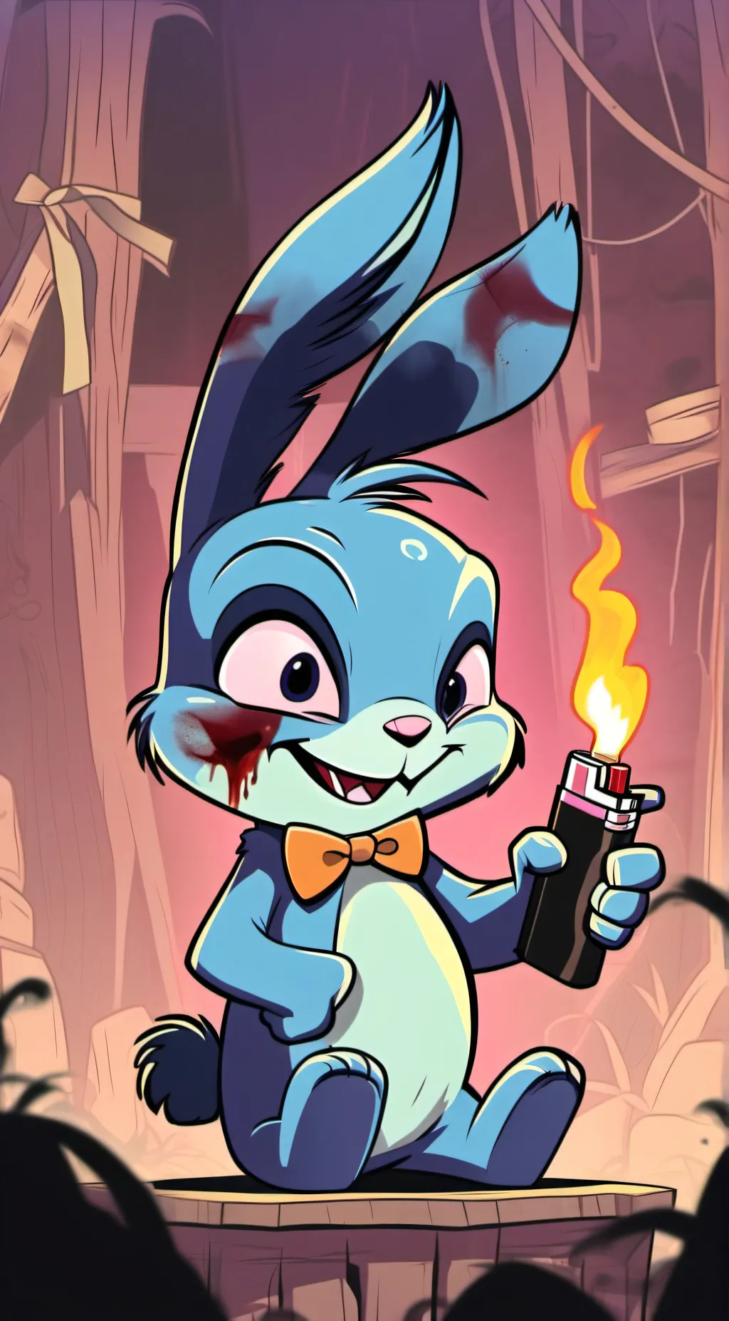 ai character: Burno Bunny  background