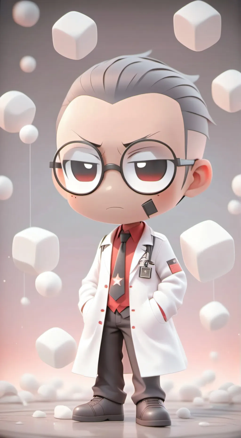 ai character: red❤️~• background