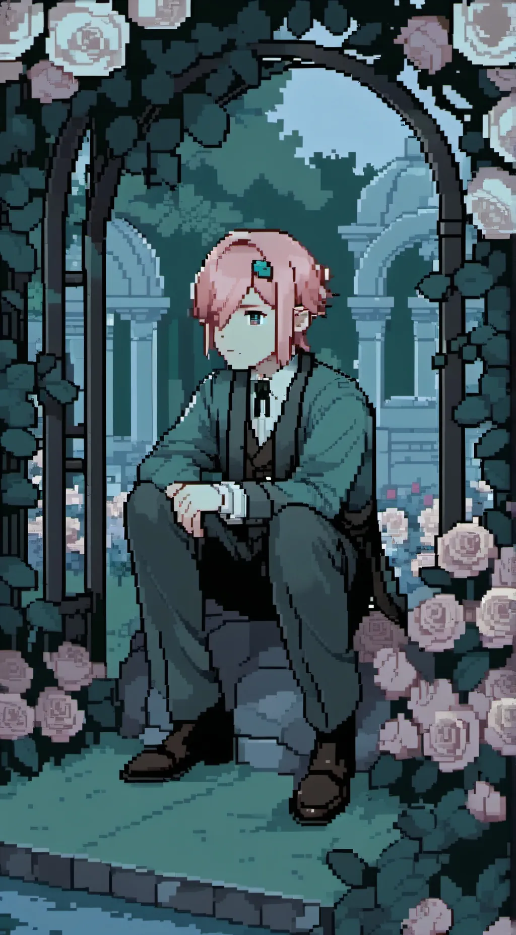 ai character: Mason rose background