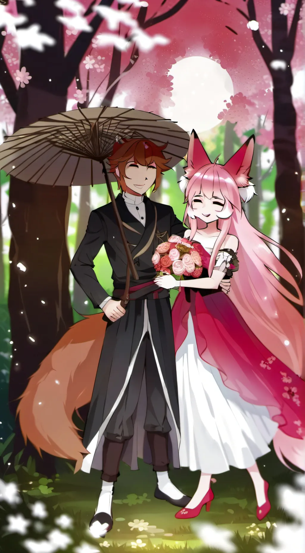 ai character: mangle and foxy background