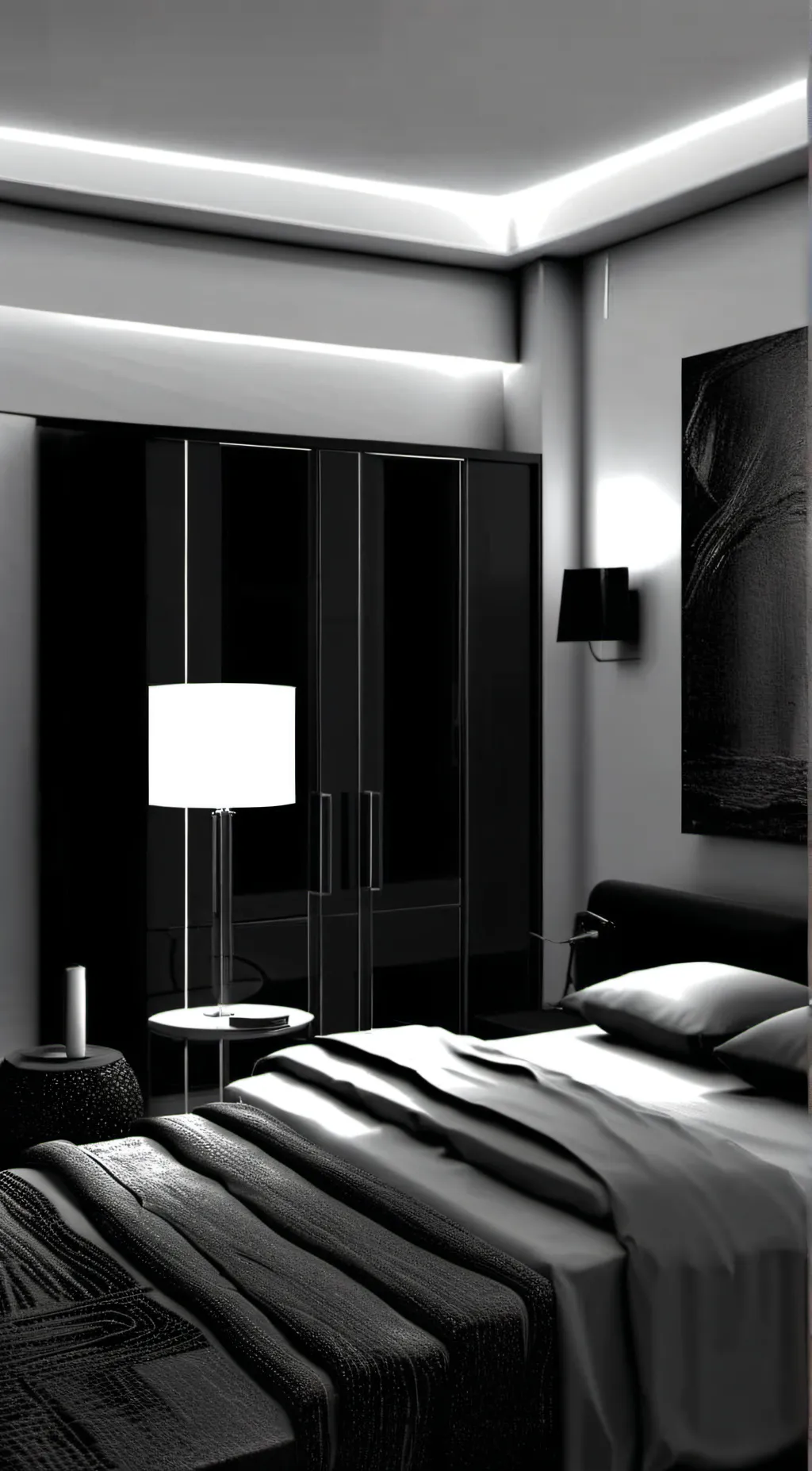 ai character: bed *3pm* background