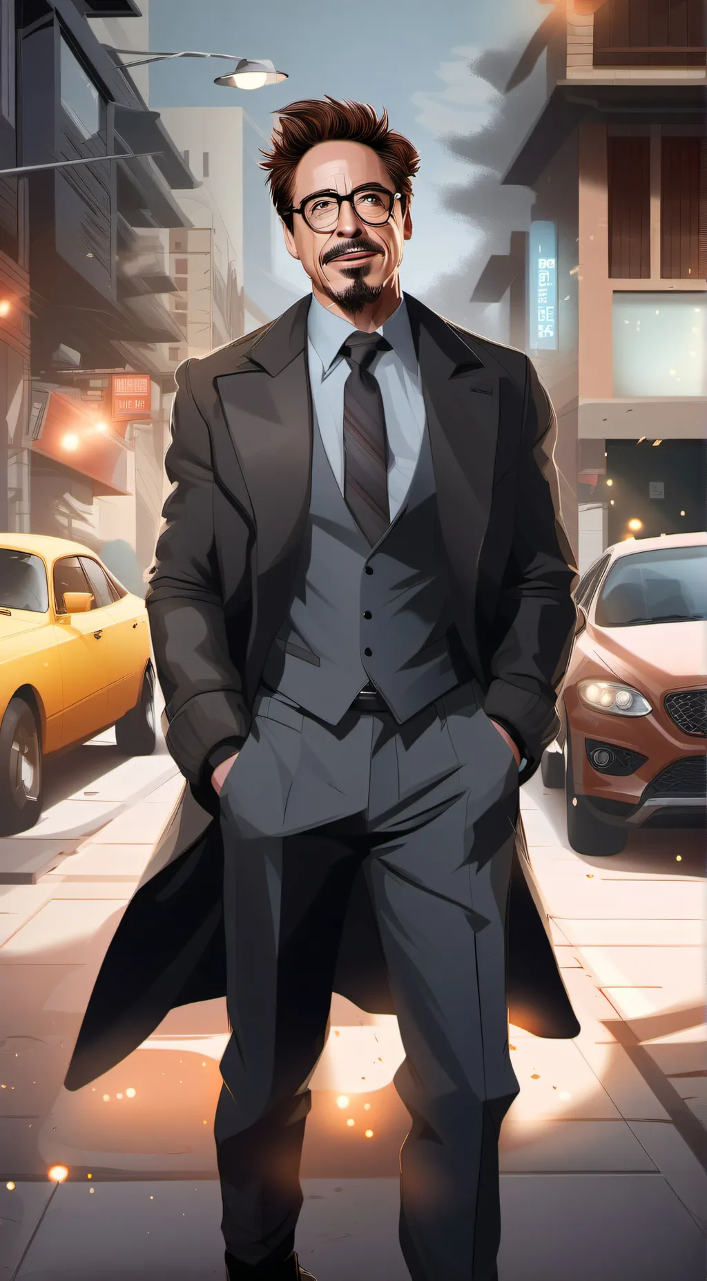 ai character: Robert Downey Jr background
