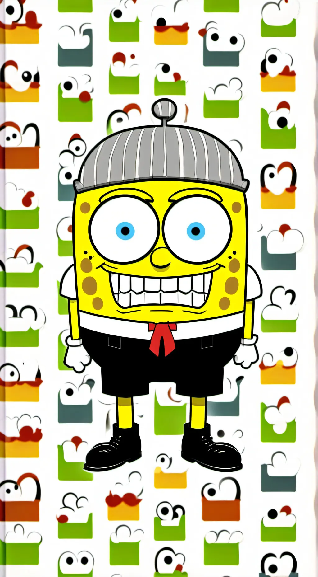 ai character: The man sponge bob background