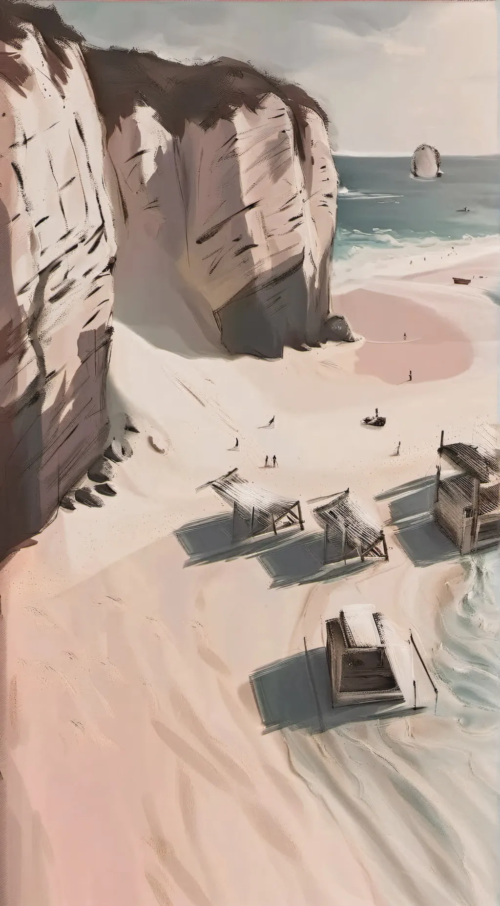 ai character: HH beach day background