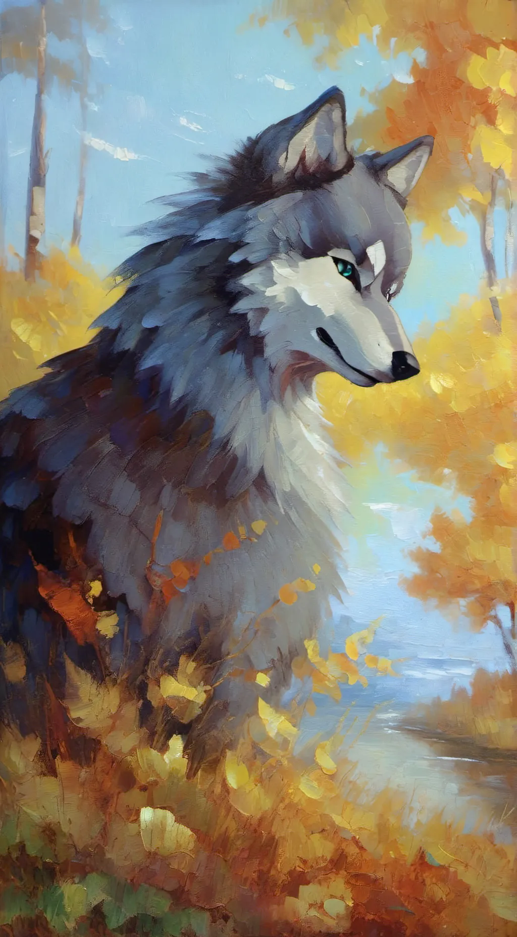 ai character: wolf background