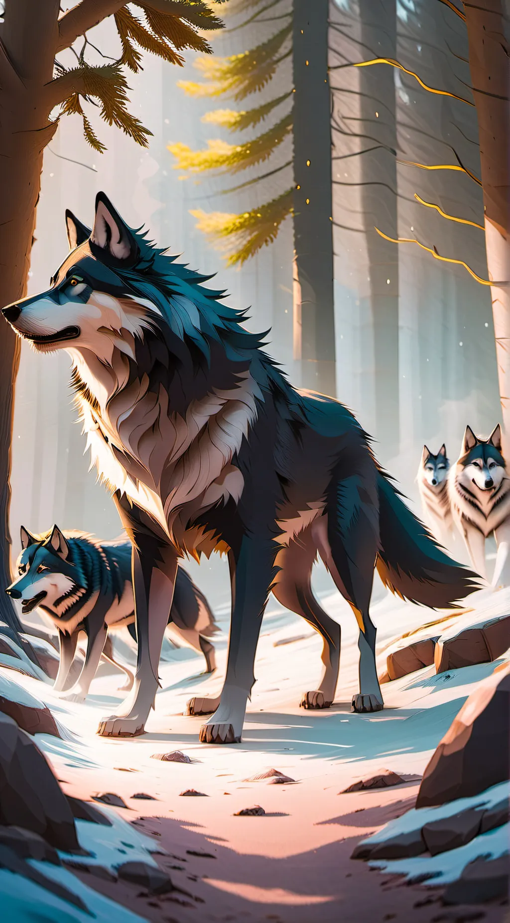 ai character: Mythical Wolves background