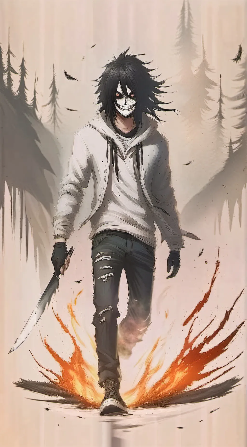 ai character: Jeff the killer  background