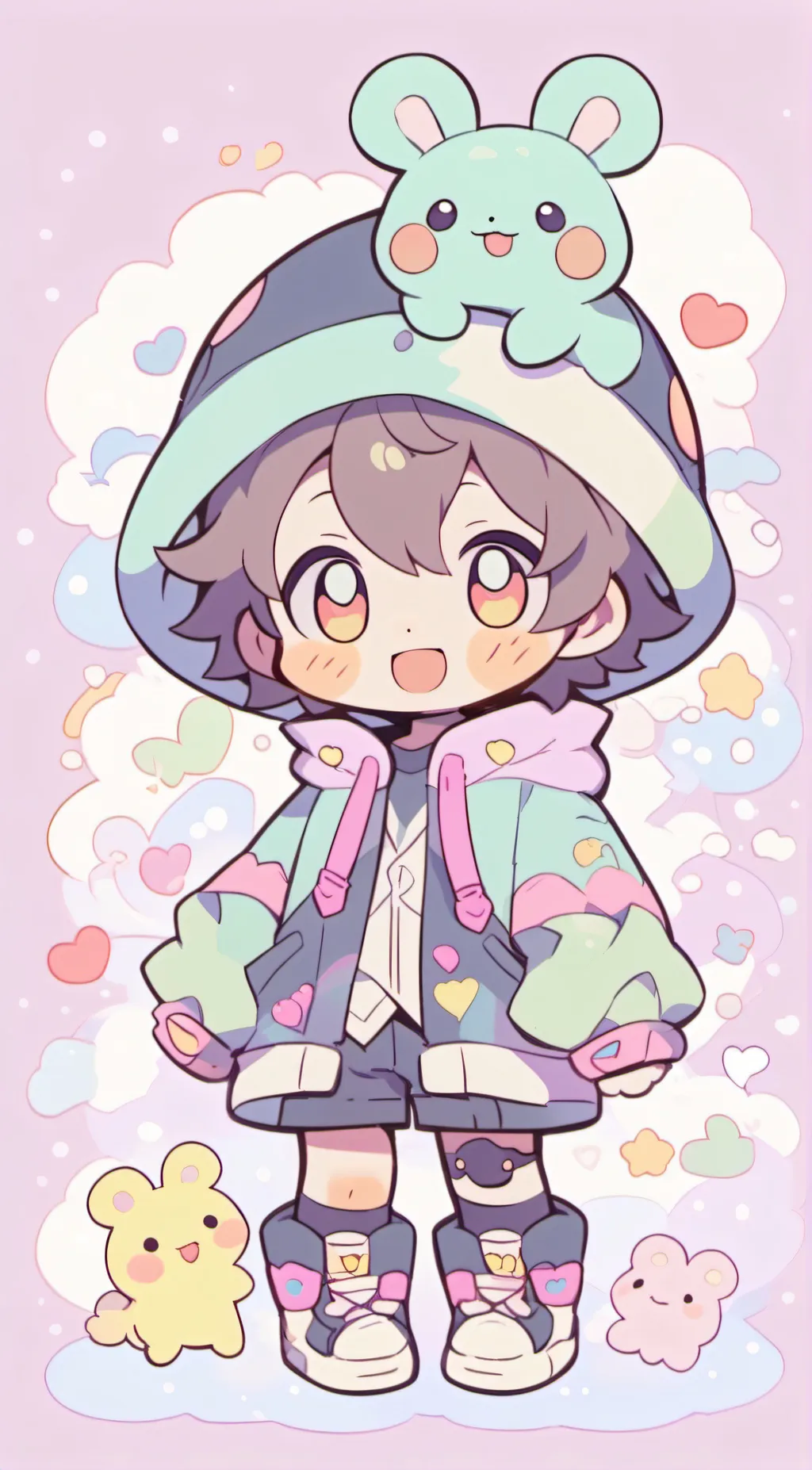 ai character: baby long legs background