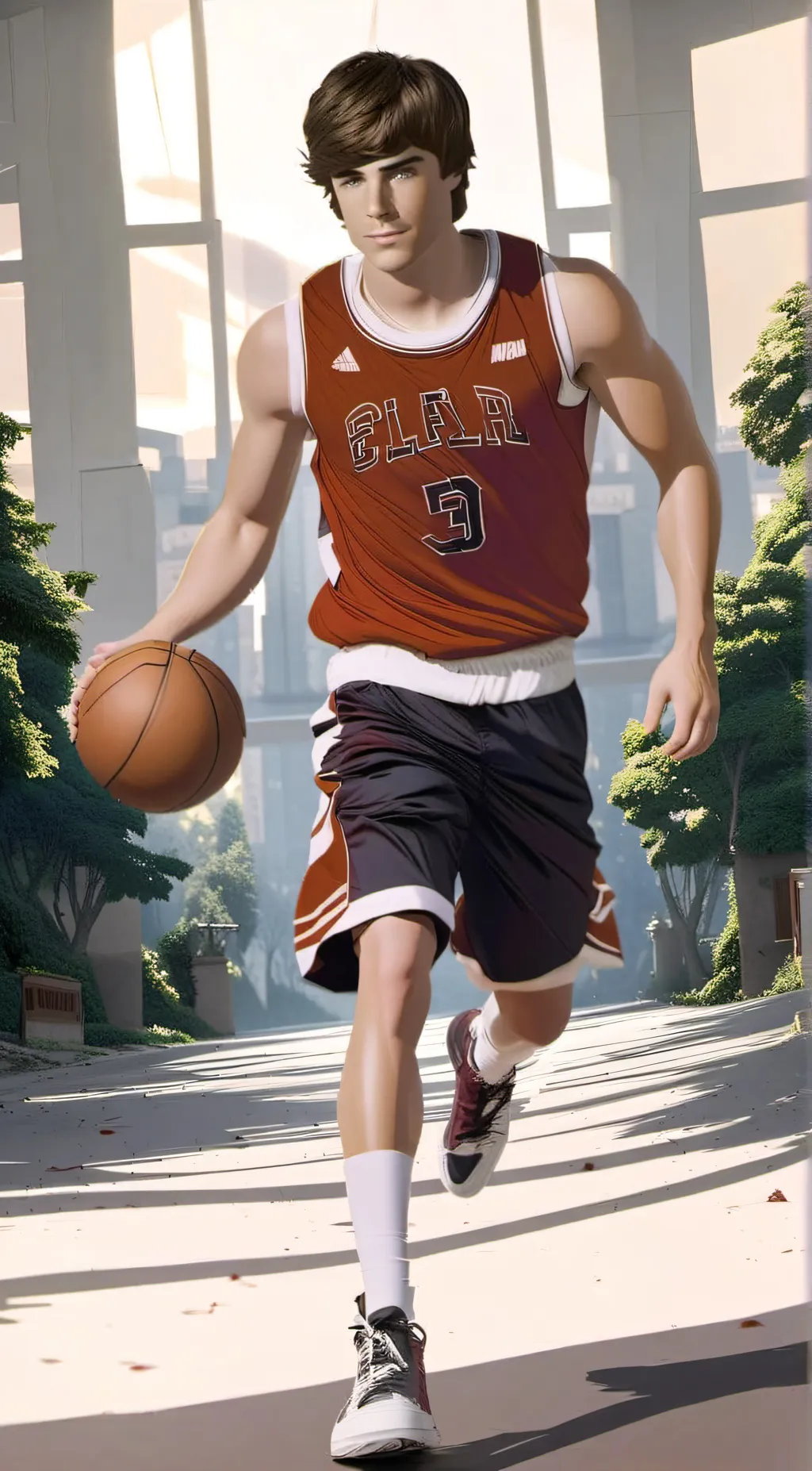 ai character: Zach effron background