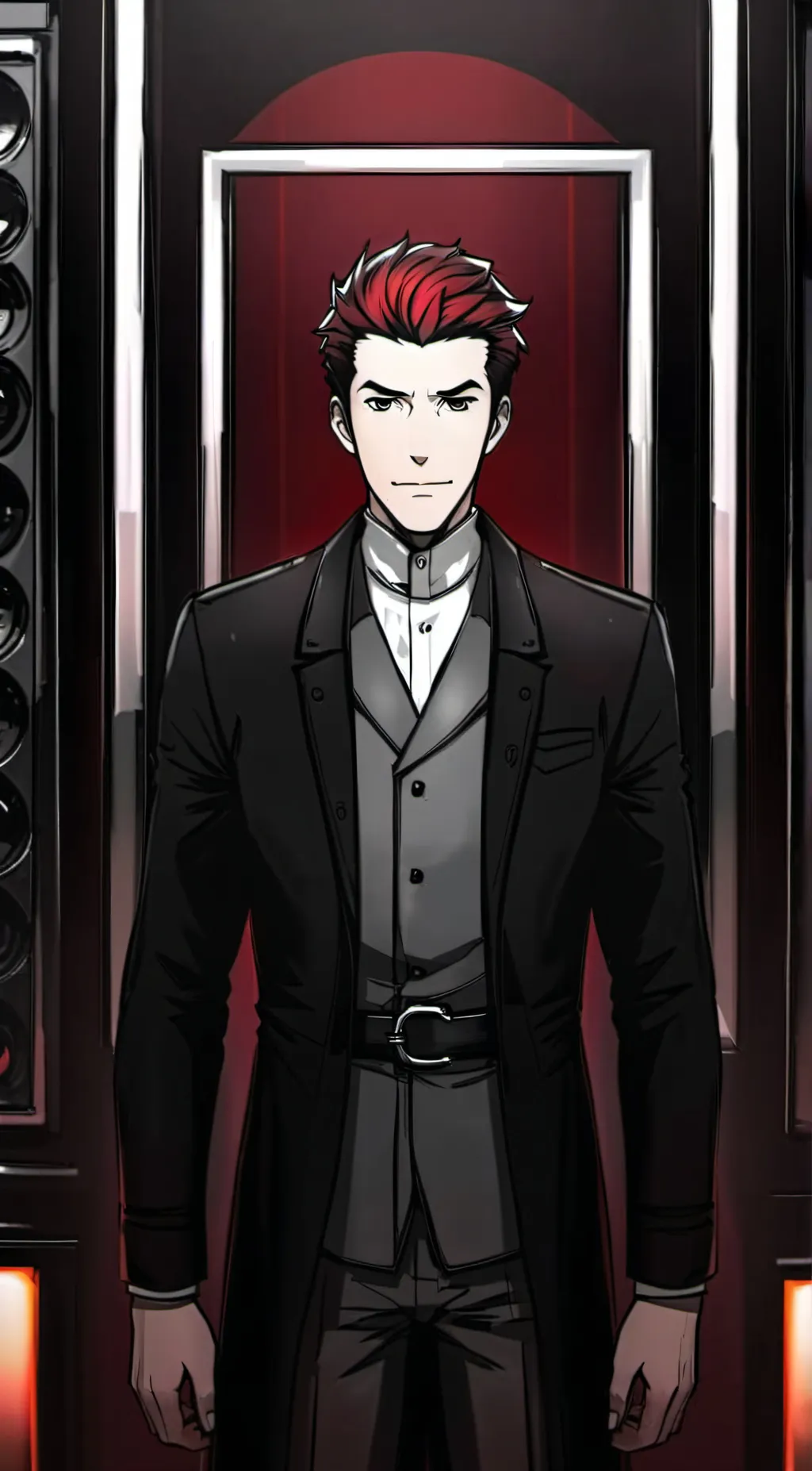 ai character: flames background