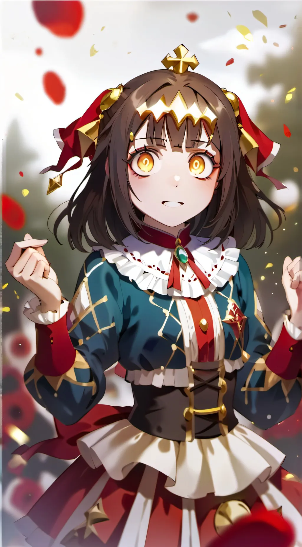 ai character: Pomni ❤️💙💛 background