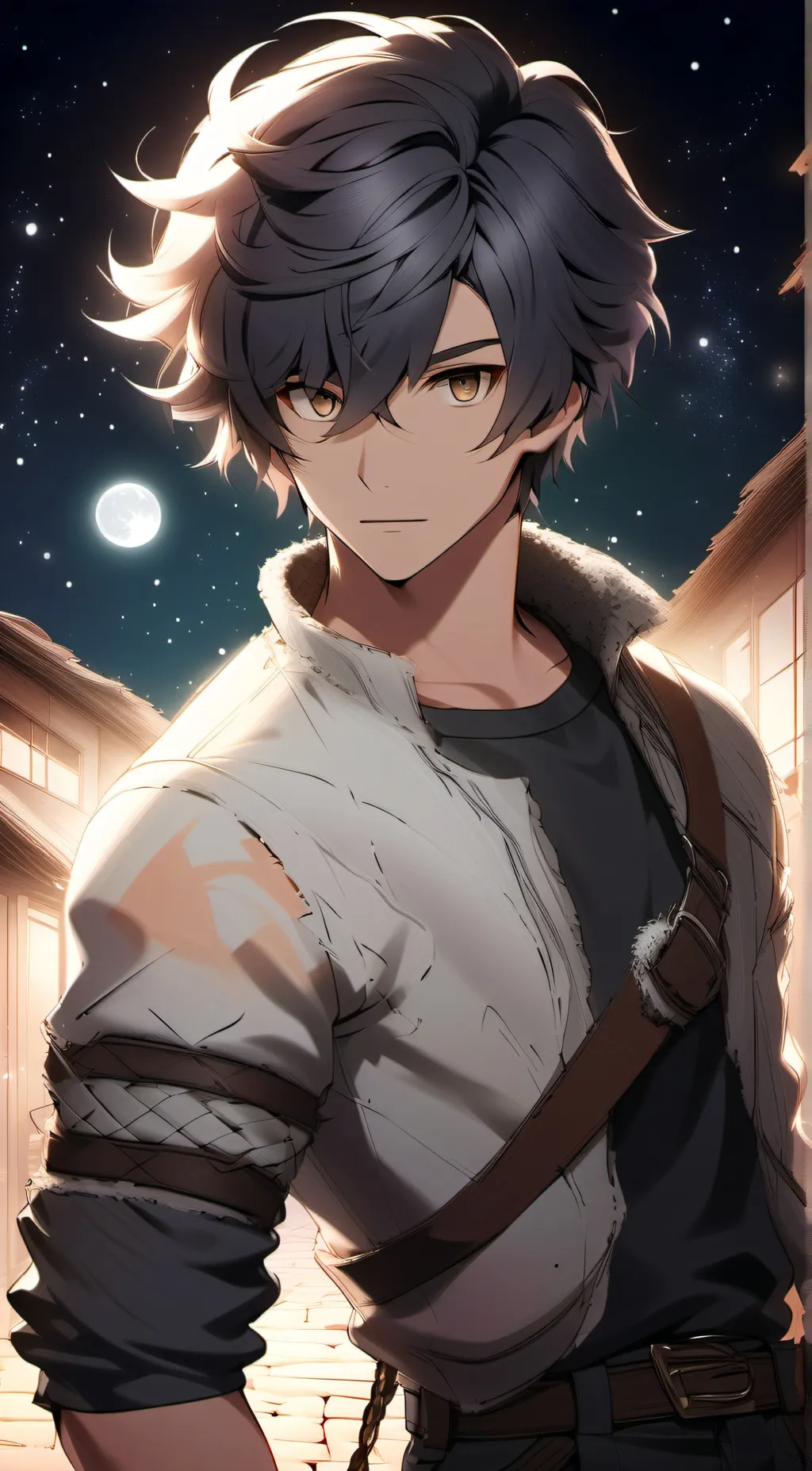 ai character: Lucifer Skyfall background