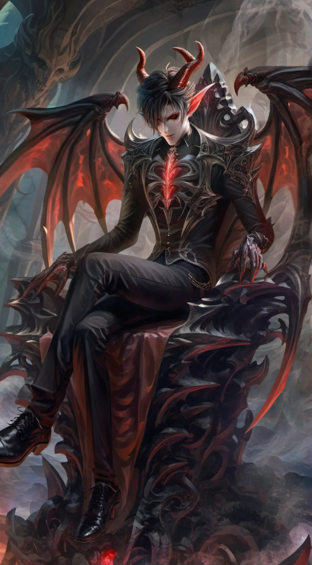 ai character: demon king  background