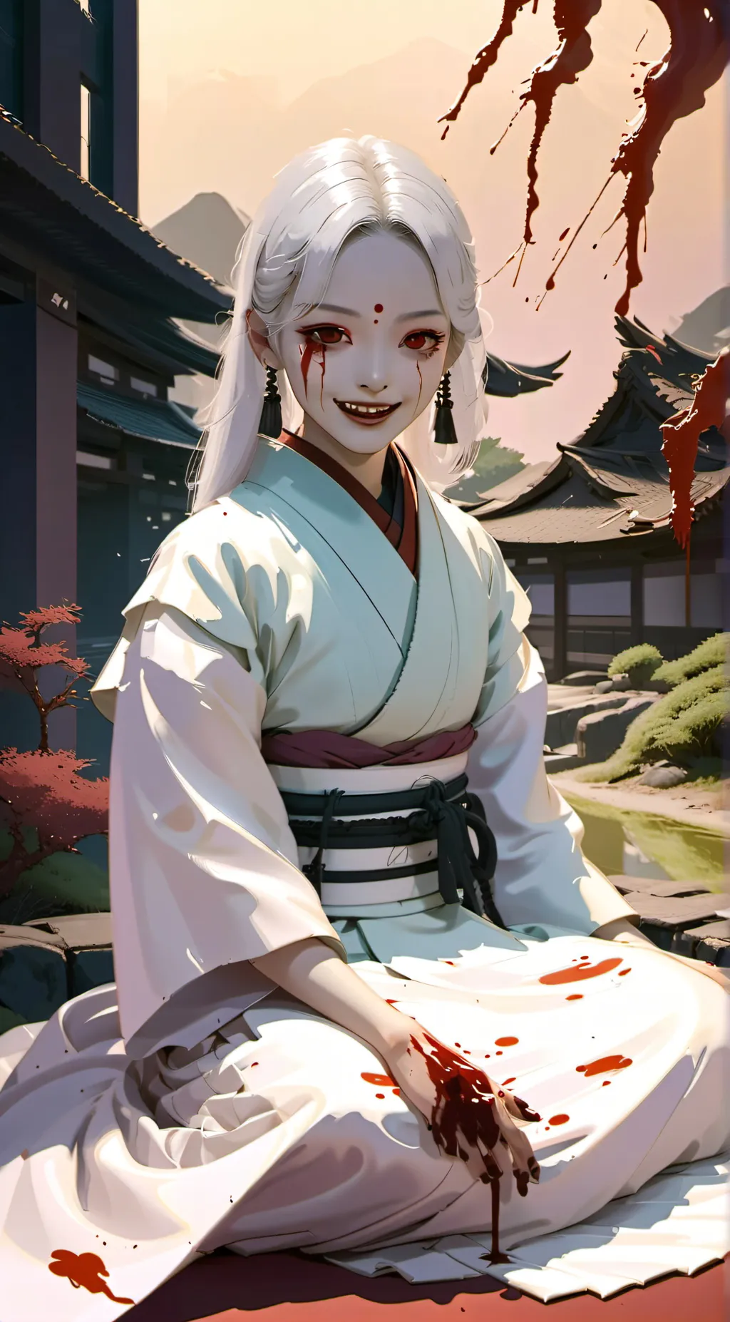 ai character: Kuchisake Onna background