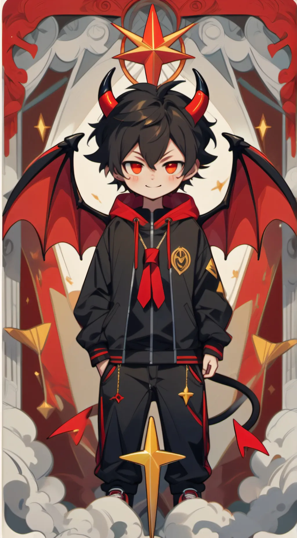 ai character: devil cookie  background