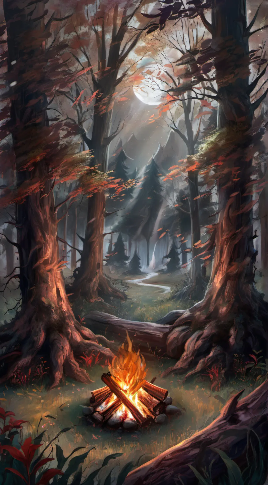 ai character: td campfire background