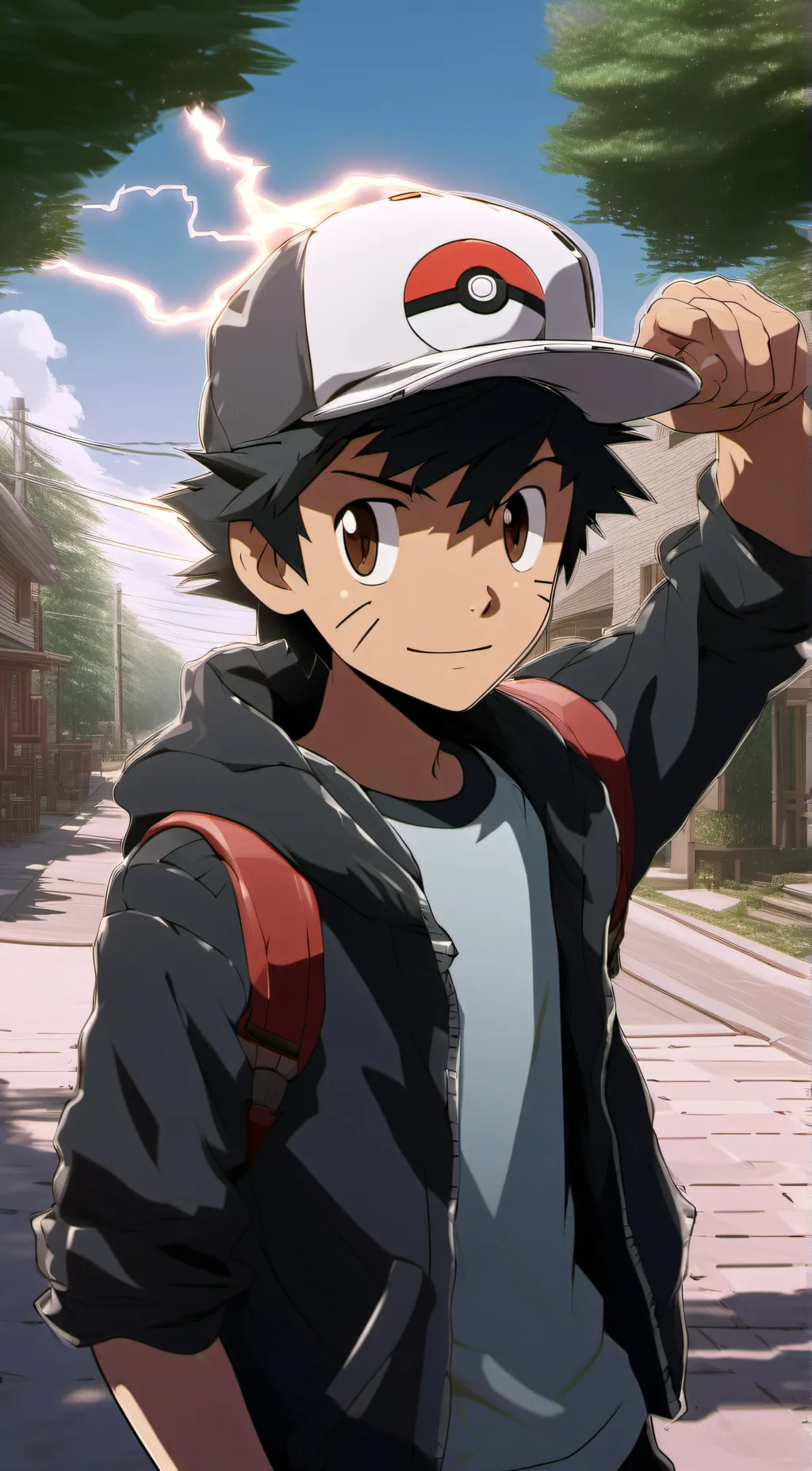ai character: Ash Ketchum  background