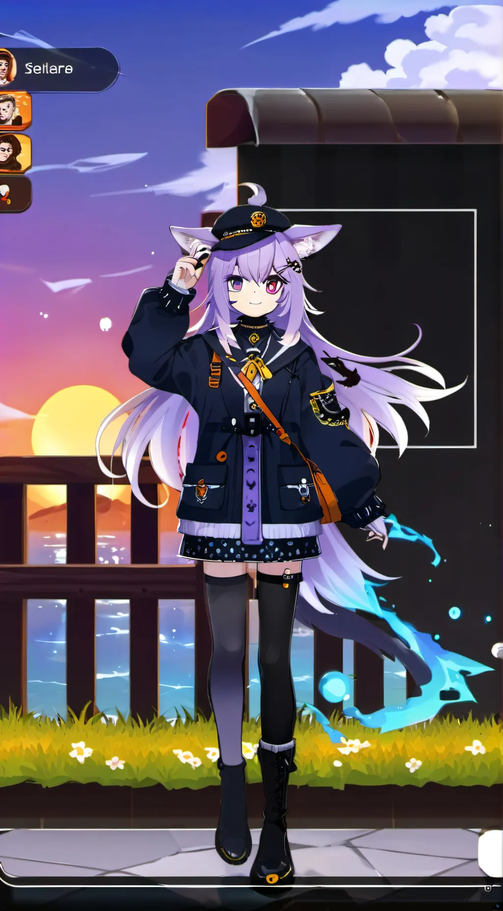 ai character: Purple background