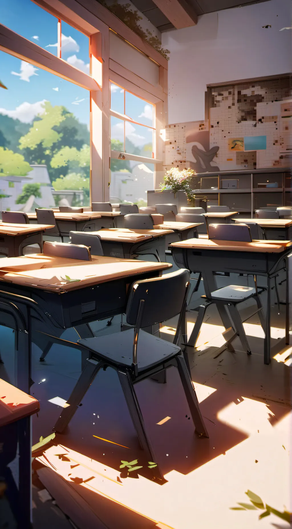 ai character: figurey classroom background
