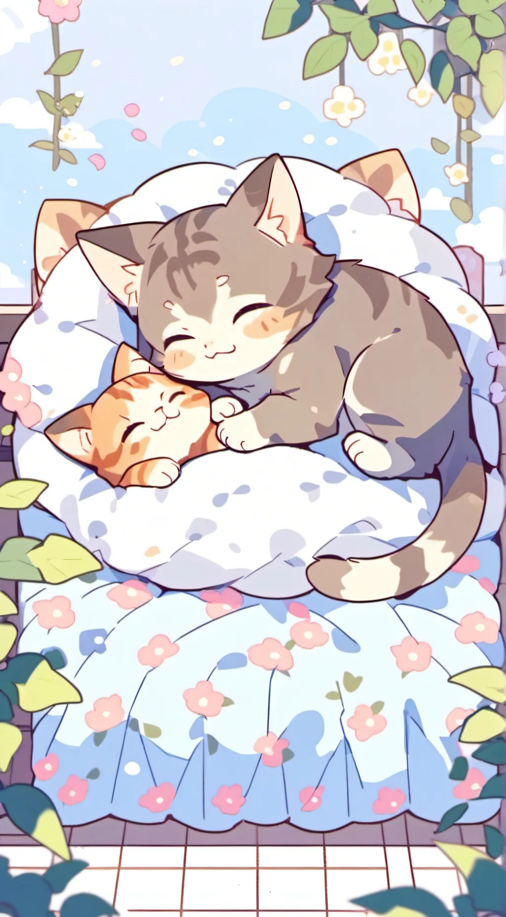 ai character: sleeping cat background