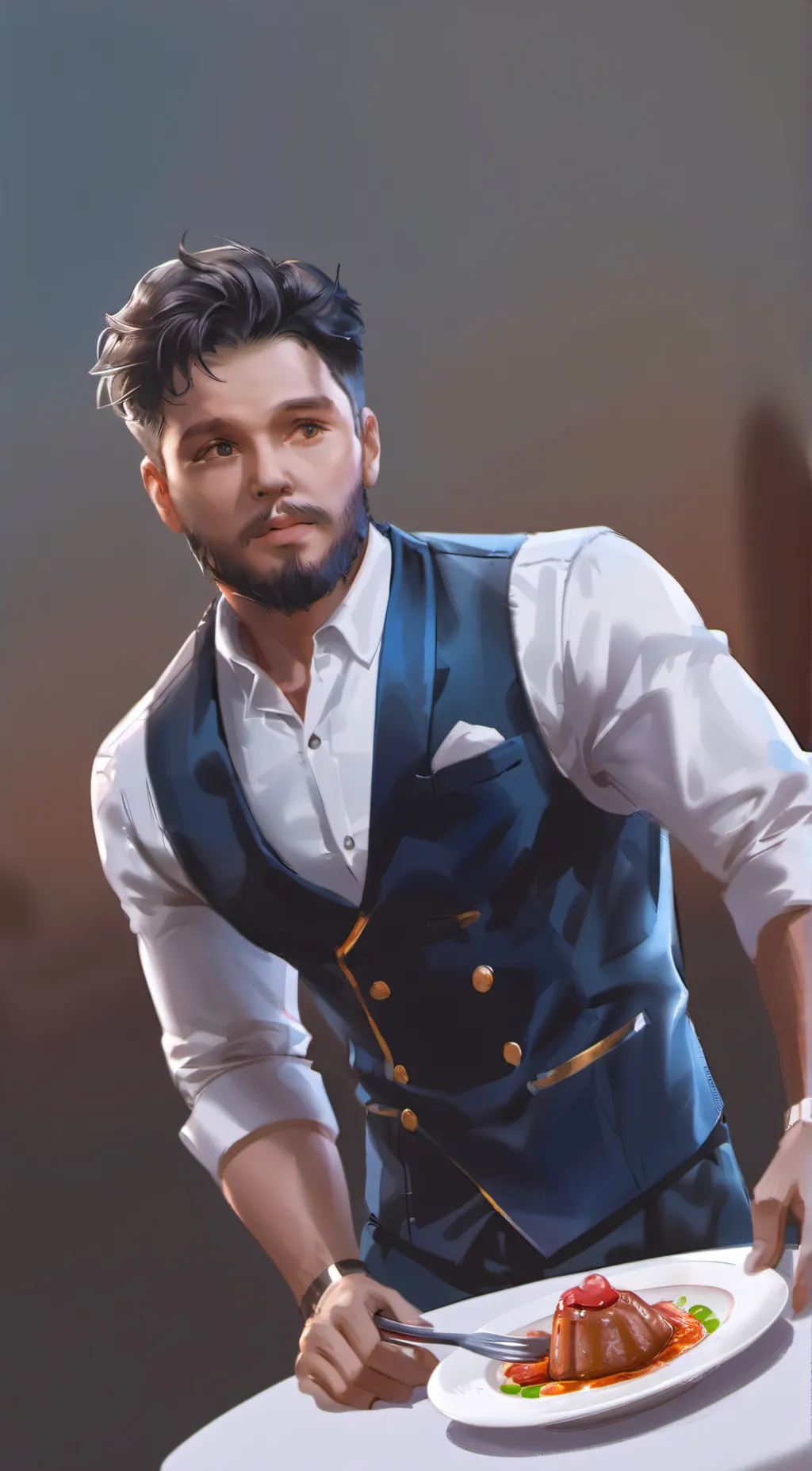 ai character: Waiter|Lucas background