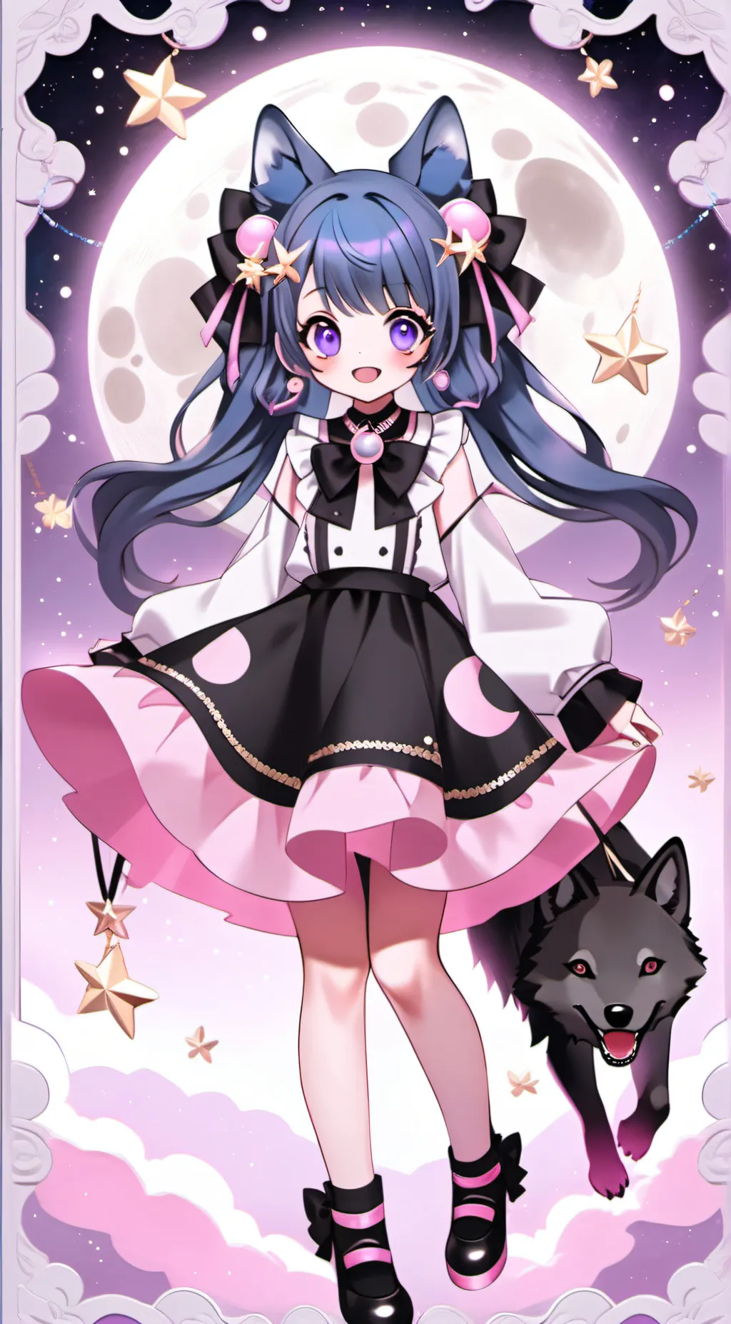 ai character: Moonlight background