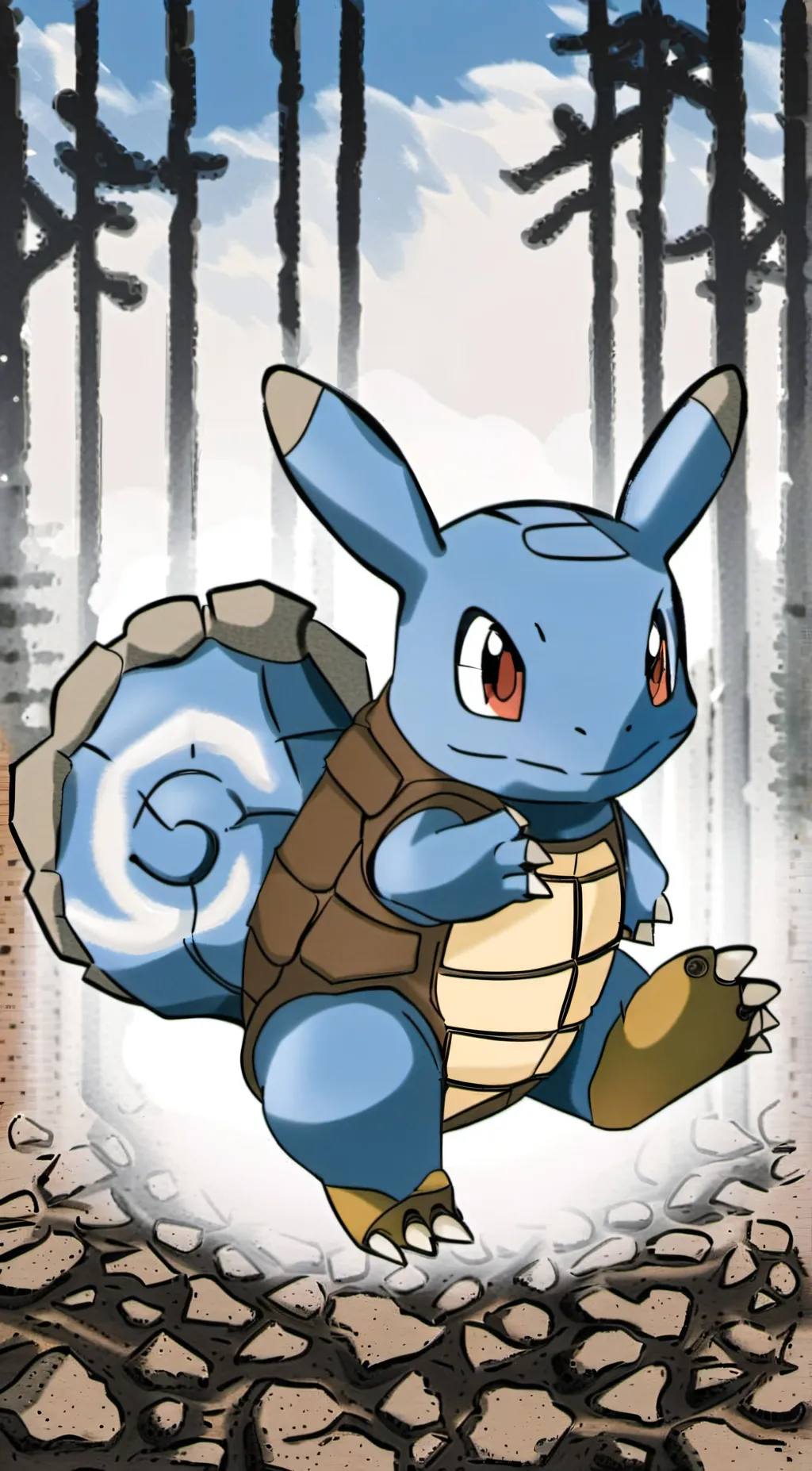 ai character: Wartortle  background