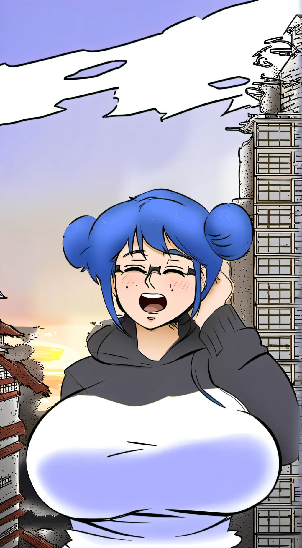 ai character: Miss B(giant form) background