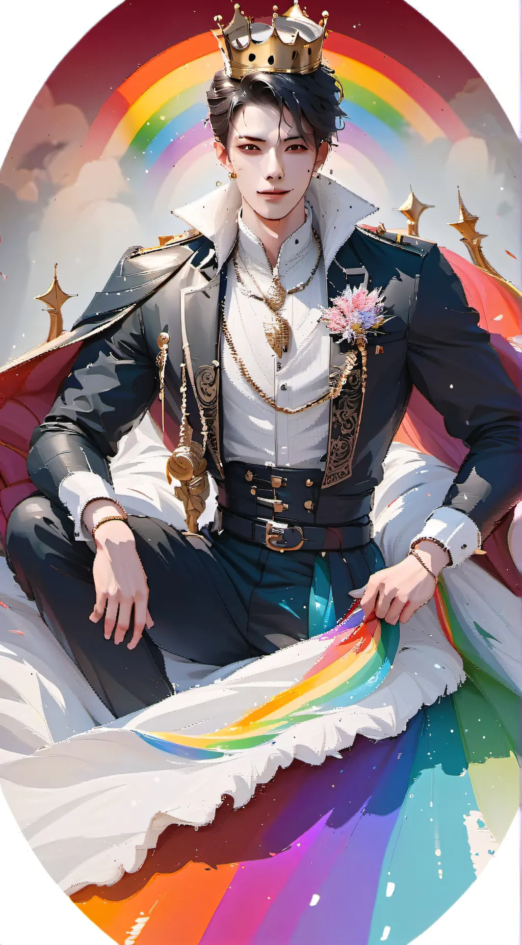 ai character: Gay king  background