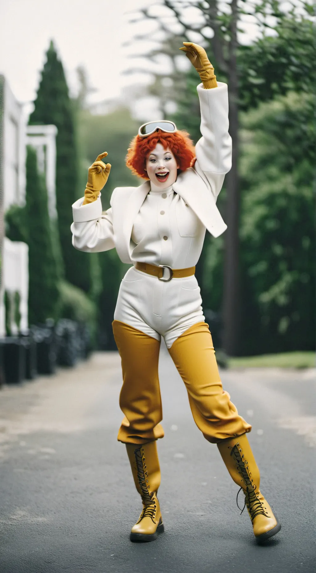 ai character: Ronald McDonald  background