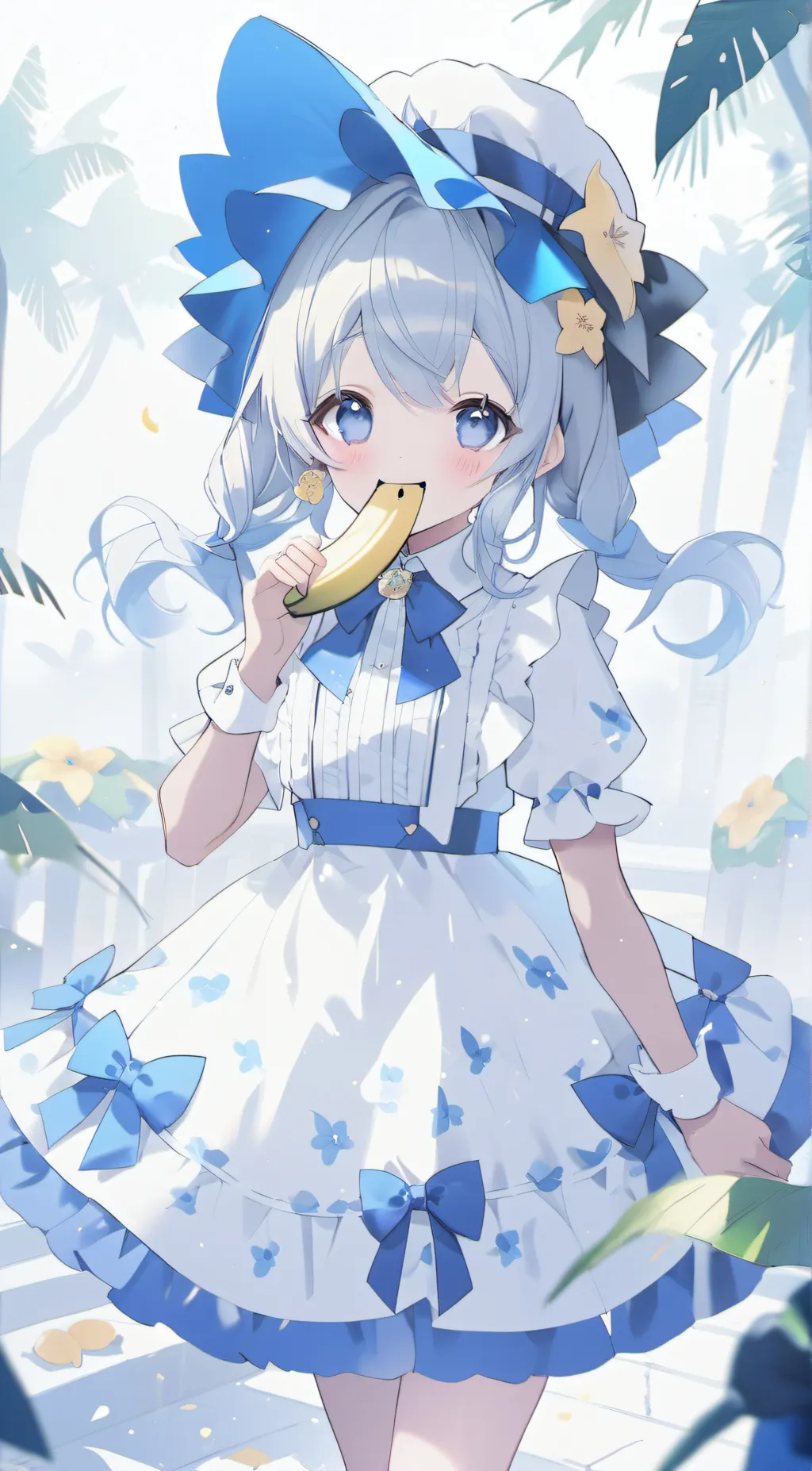 ai character: Banana background