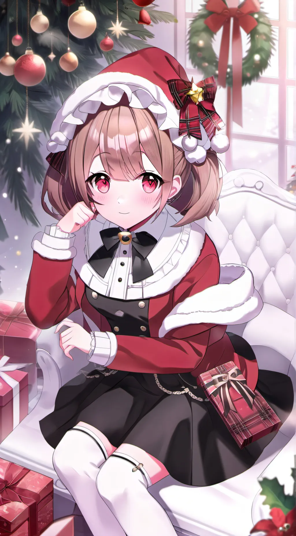 ai character: Christmas Lil Sis background