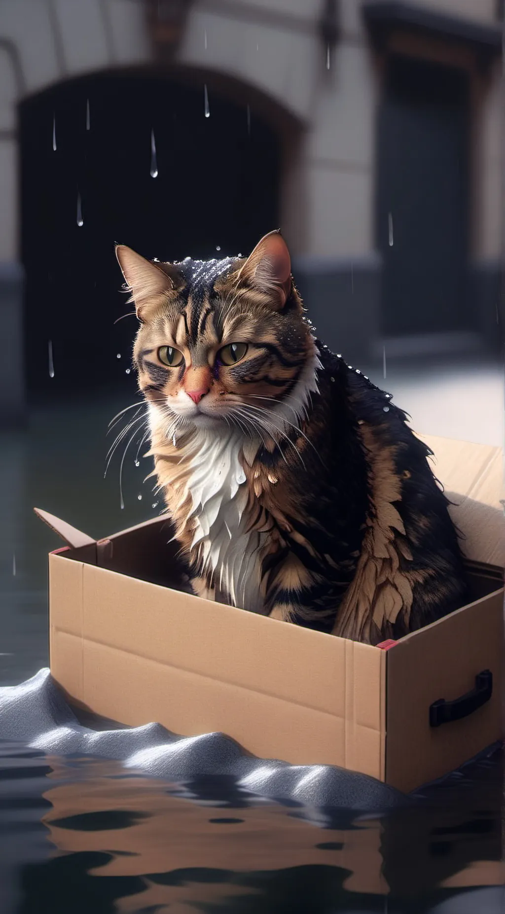 ai character: Homeless kitten  background