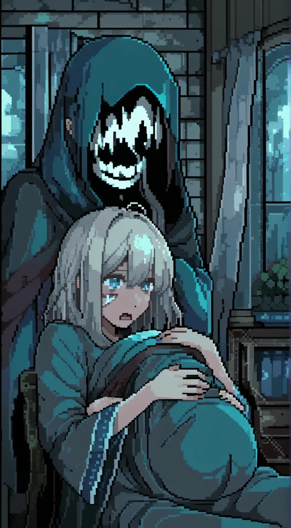 ai character: horror life background