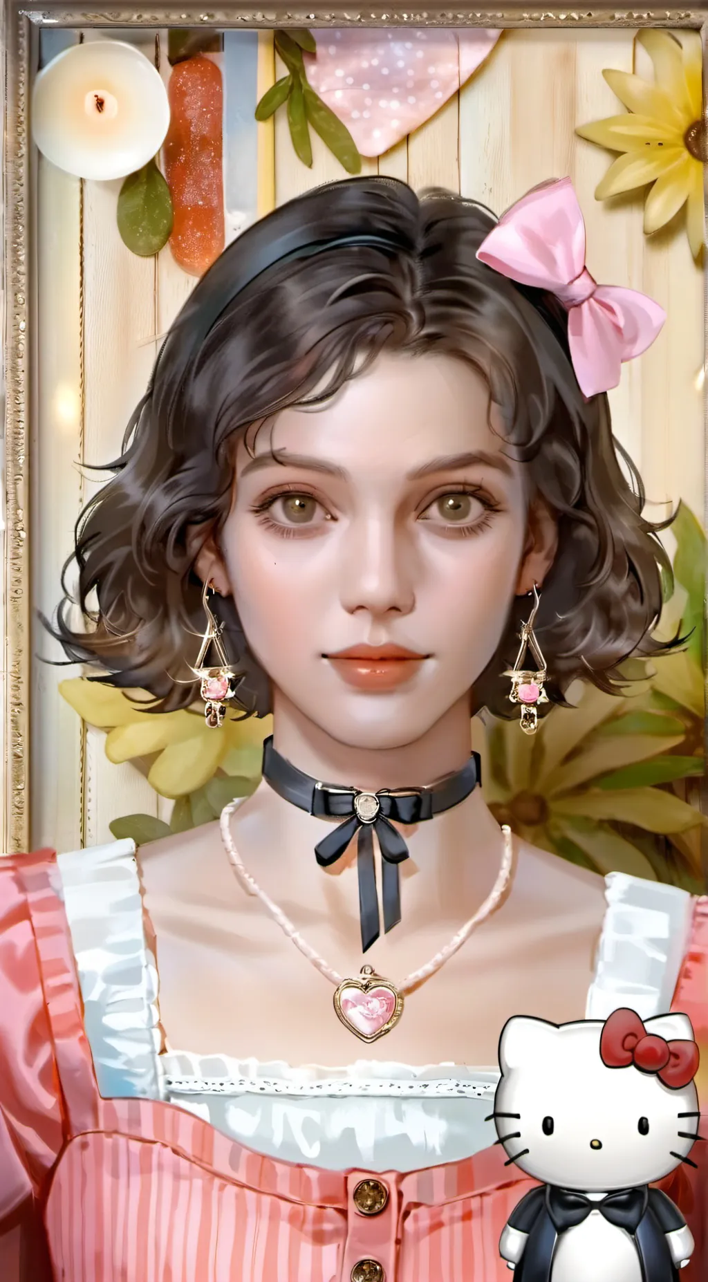 ai character: Hello kitty background