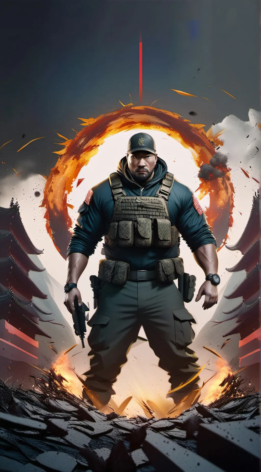 ai character: World War 4 background