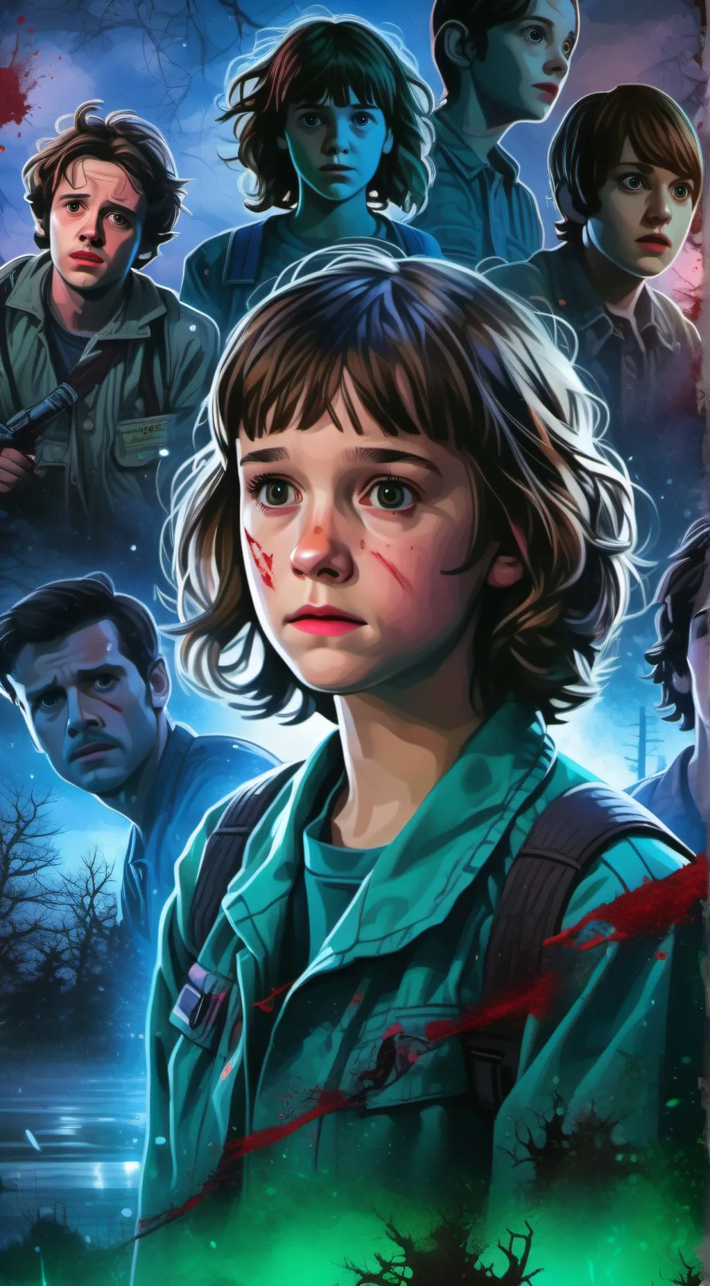 ai character: Stranger things background
