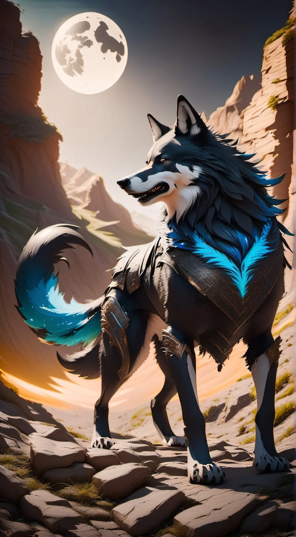 ai character: blue  background