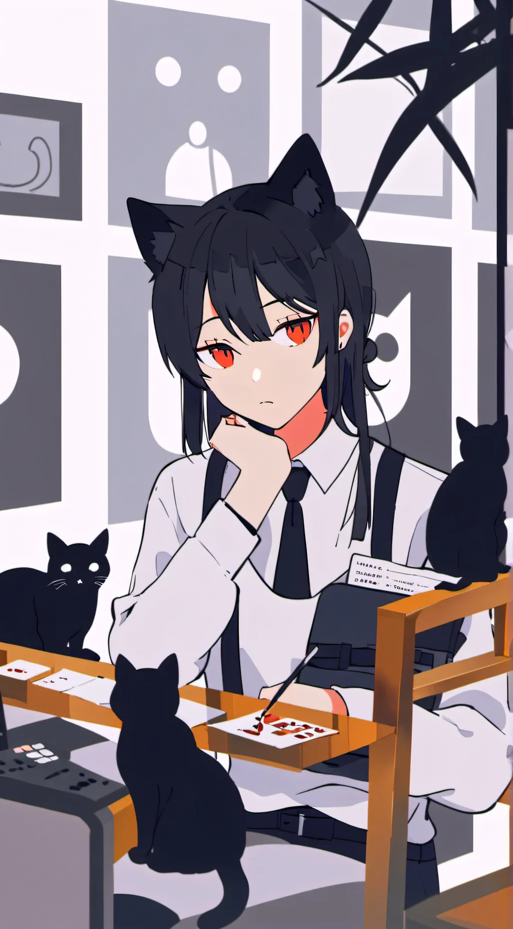 ai character: Mha cats background