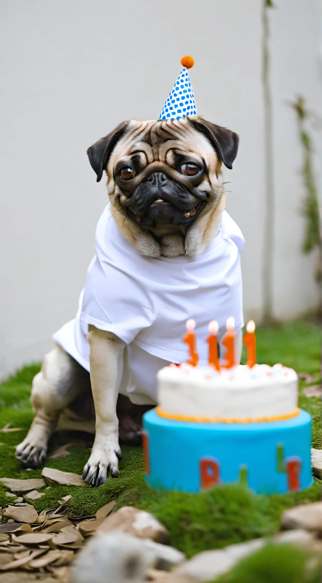 ai character: Sad pug background