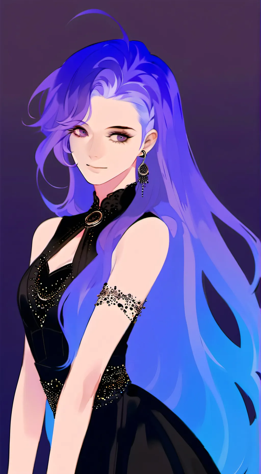 ai character: Violet background