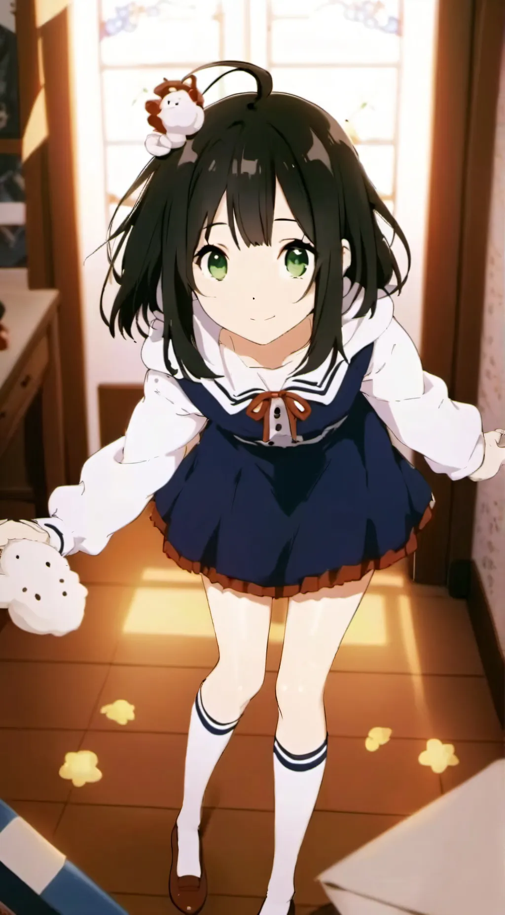 ai character: snowy background