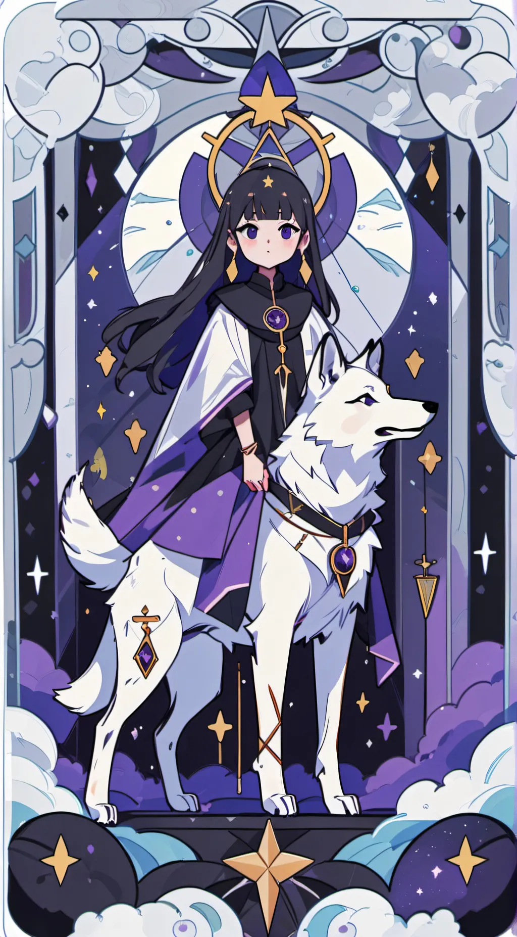 ai character: moonlight background