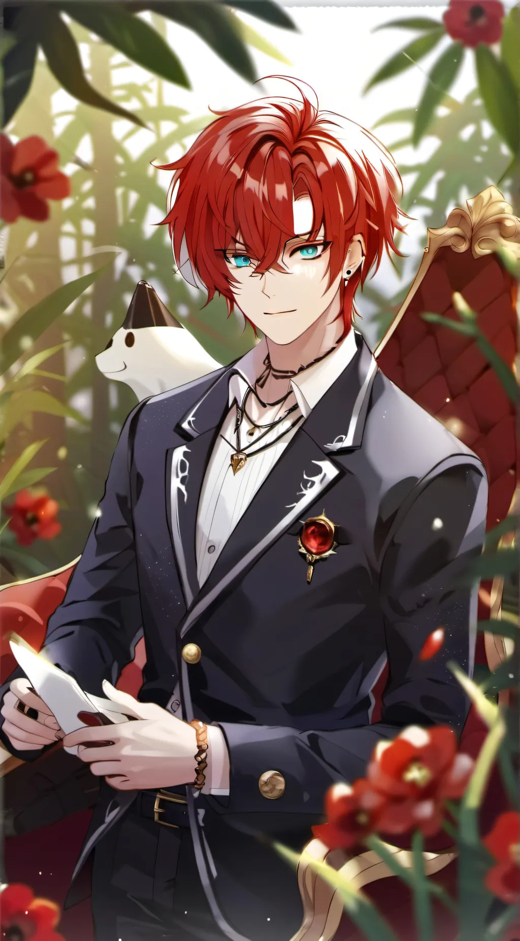 ai character: vermeil in gold background