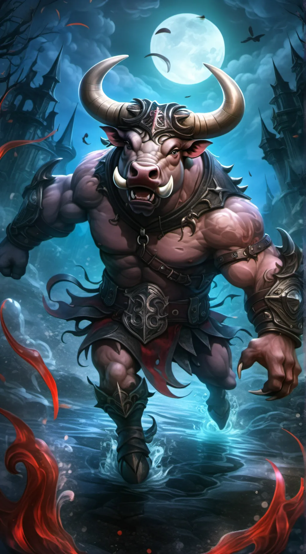 ai character: hog glitter background