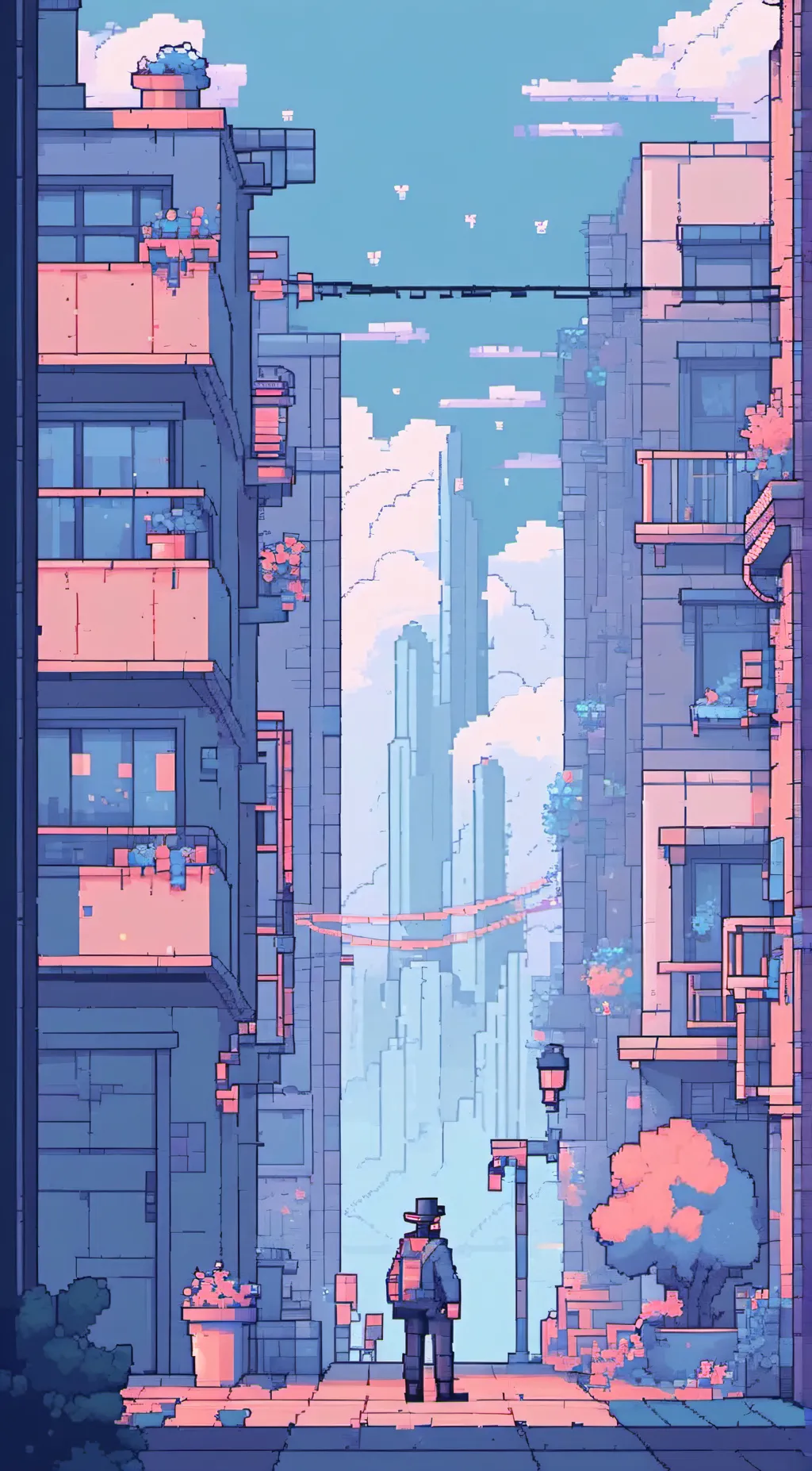 ai character: pixel guy background