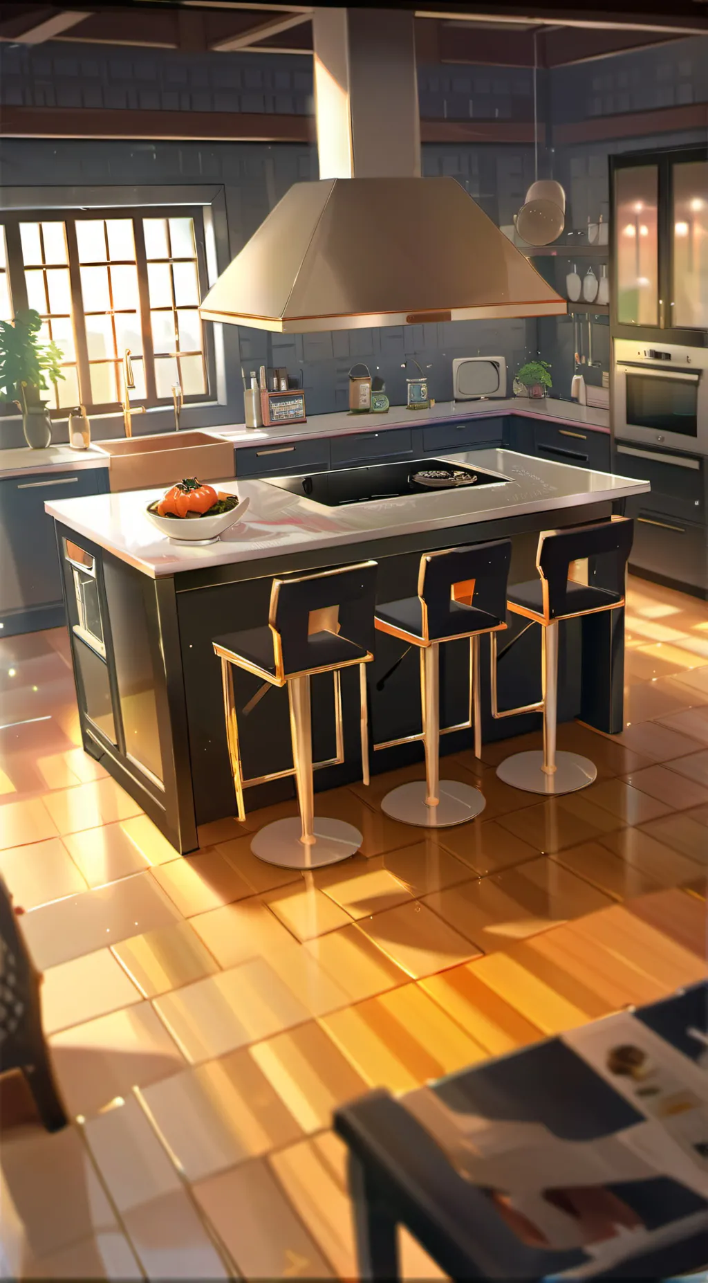 ai character: Ur kitchen! background