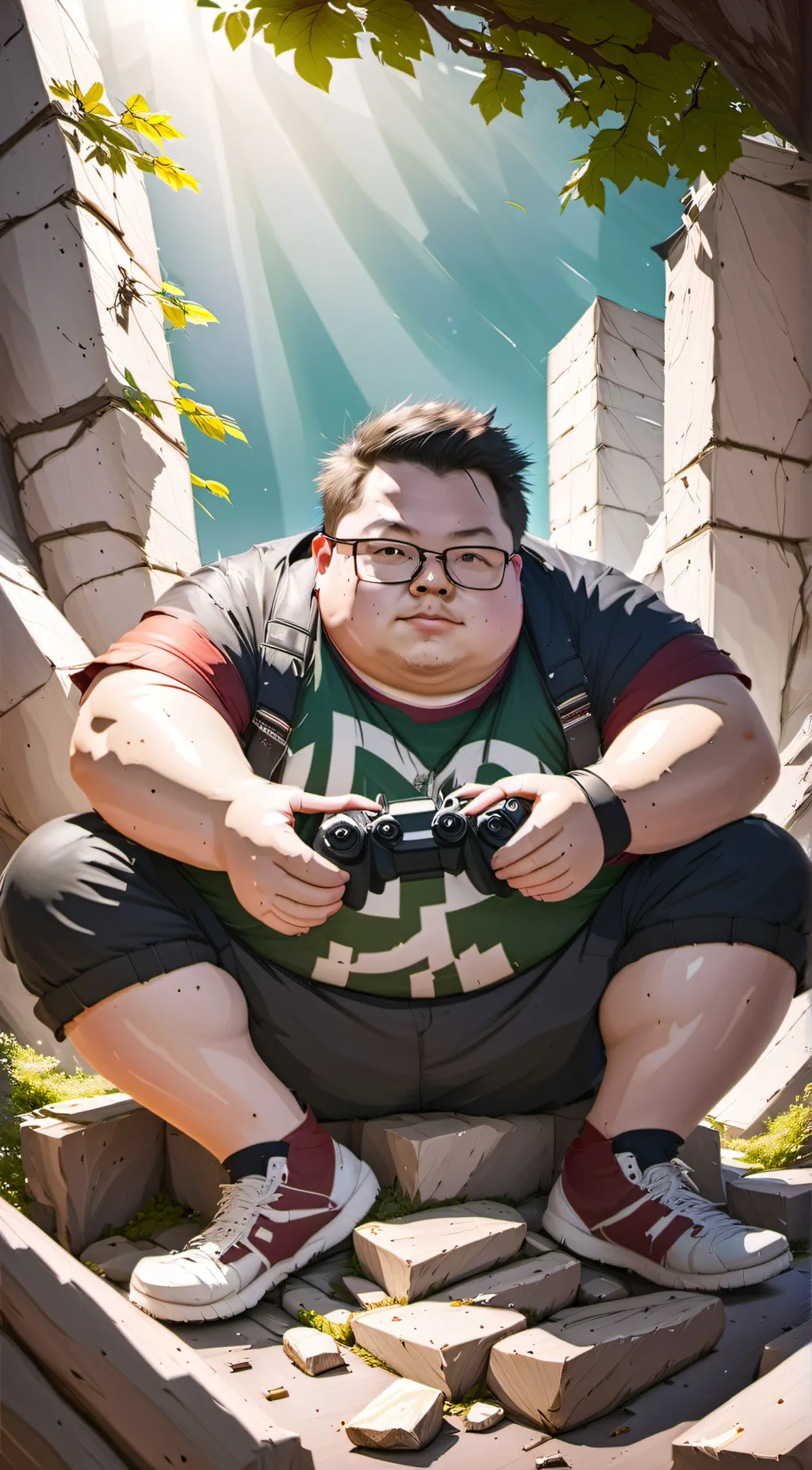 ai character: touch grass  background