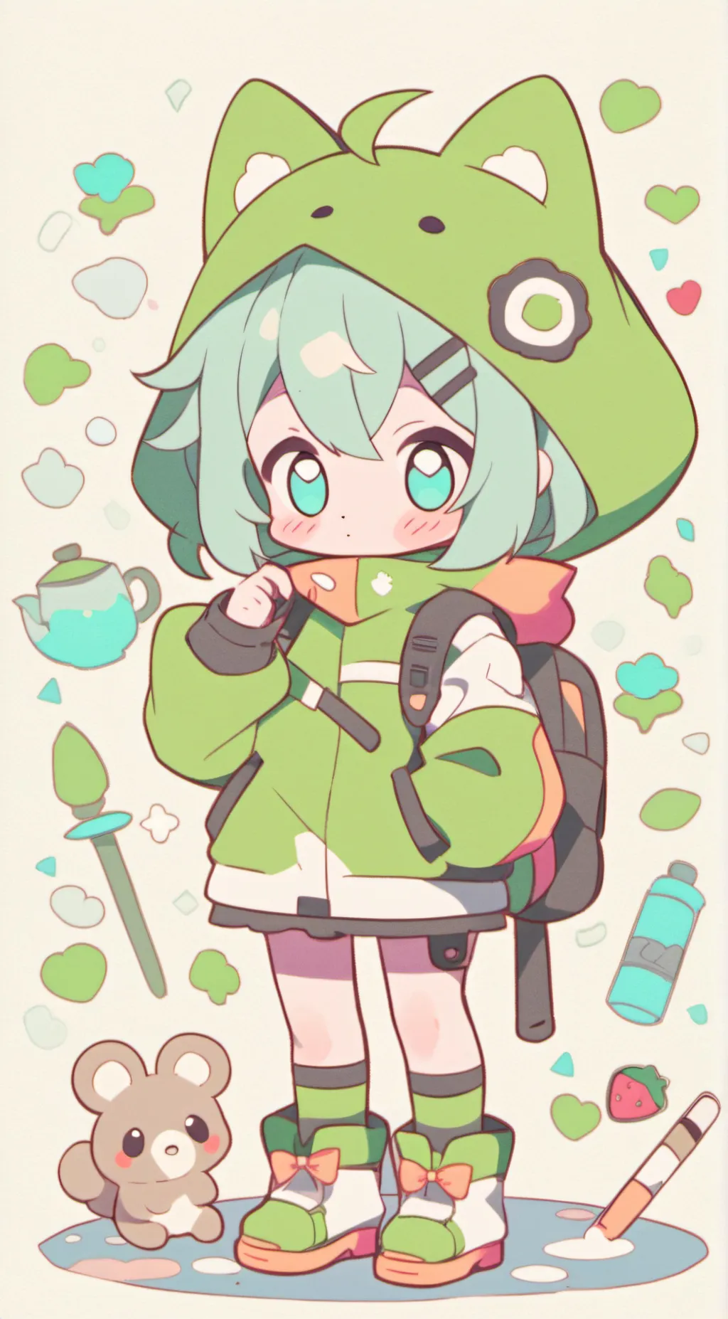 ai character: cute girl background